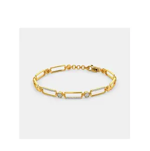 Best Quality Women Fashion Accessories Diamond Bracelet In 18K Yellow Gold with Diamonds for Pretty Girls Party Wear Use