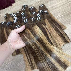 FLASH <b>SALE</b> Best Hair Luxury <b>Piano</b> Color Weft Hair Extension Vietnamese Human Hair Ready to Ship Genius Weft Machine Weft - Product Image 4