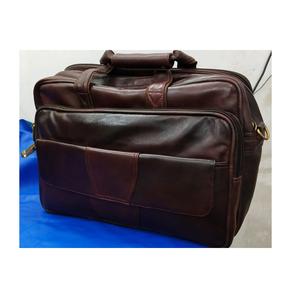 Sac à main de haute qualité en cuir véritable marron personnalisé sac à bandoulière pour ordinateur portable fait à la main unisexe usage officiel - Product Image 5