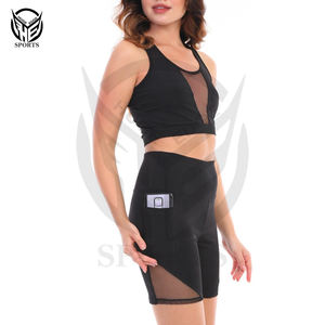 ชุดฟิตเนสกางเกงขาสั้นสำหรับเล่นโยคะฟิตเนสกางเกงขาสั้นไร้ตะเข็บ2025แขนกุดรัดรูป - Product Image 3