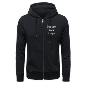 Sweat-shirt à capuche zippé en molleton épais en gros, impression de logo personnalisée, sweat-shirt unisexe pour hommes, sweat-shirt vierge de haute qualité - Product Image 1