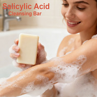 Savon Nettoyant Doux à l'Acide Salicylique, Glycérine, Beurre de Karité, Cocoate de Sodium, Palmate de Sodium pour le Contrôle du Sébum et le Nettoyage des Pores