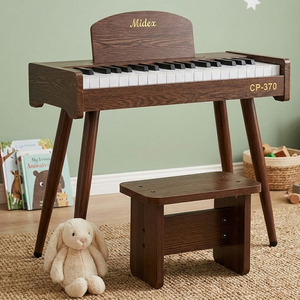 Piano pour enfants en bois Midex CP-370C - 37 touches fonctionnant sur piles avec toucher réaliste - Noyer naturel - Product Image 1