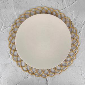 Plateau rond en rotin tressé à la main avec coquillages, cadeau de Noël, artisanat, parfait pour la table et décoration élégante de la maison - Product Image 6