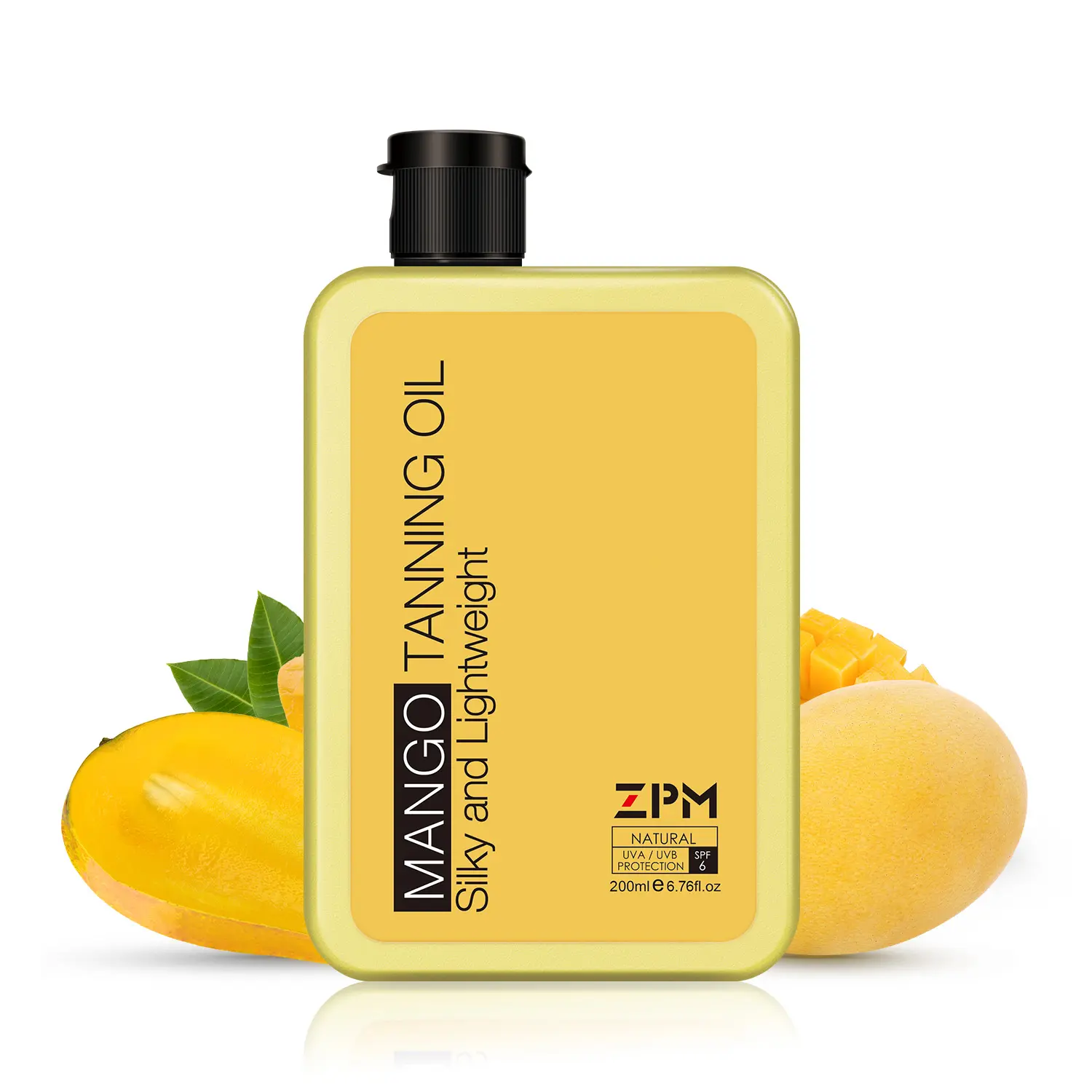 Seidige und leichte Mango Natural Shimmer ing Oil Dark Bräunung söl Sun Tanner Body mit UVA/UVB SPF6