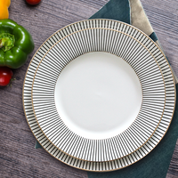 Service de 100 assiettes de présentation en porcelaine fine noire de qualité supérieure, style européen simple et écologique, pour toutes les occasions