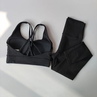Ensemble de soutien-gorge de sport de Fitness professionnel pour femmes solide débardeur Leggings grande taille costume de Yoga Offre Spéciale course Yoga vêtements avant