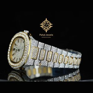 Reloj Mecánico Automático de Acero Inoxidable con Diamantes de Imitación VVS Moissanite, Probado y Aprobado, Entrega Rápida de Fábrica - Product Image 1