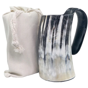 Tasse à boire en corne de boeuf de vache écologique personnalisable de haute qualité Verres écologiques durables pour bière, vin et autres boissons - Product Image 2