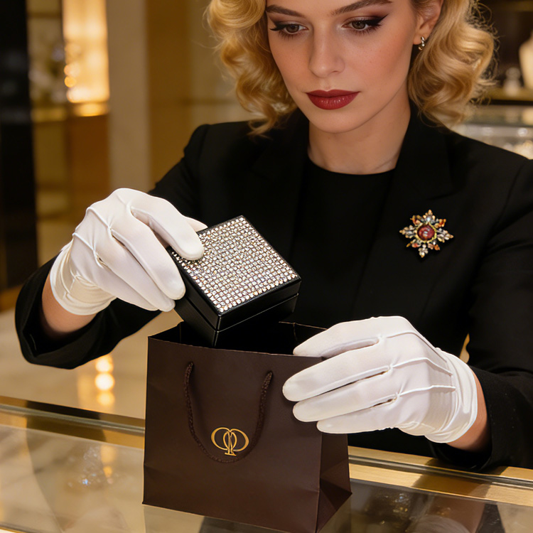 Custom Logo Paper Bags for Jewelry & Luxury Retail Brands Personalized Luxury Small Gift Bags with Ribbon HONPAK