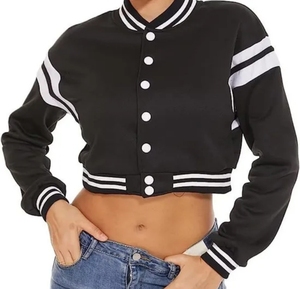 Chaqueta Deportiva Corta de Béisbol para Mujer, Estilo Casual - Product Image 3