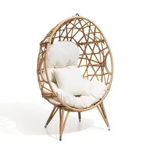 Rattan New Design Outdoor Swing Chair Patio Egg Chair Waterproof Fabric Garden Single Cradle Chair