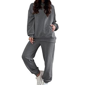 Logo de transfert de chaleur desigm Ladies High Street Wear Survêtements Joggers Costumes Ensemble Survêtements Femmes 2 Pièces Ensemble - Product Image 5