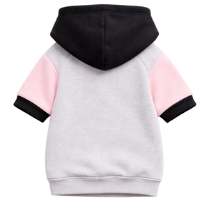 Grey and Dusty Pink Dog Hoodie Lightweight Warm Puppy Pullover Hoodie Stylish Two Tone Design - Product Image 5