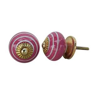 Boutons en céramique pour enfants, placard de cuisine rose, tiroir rayé 3.81 cm, nouveau Design exclusif LCK-78 - Product Image 3