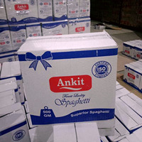 Ankit 100% blé dur, spaghetti frais faits à la main de forme spéciale, boîte/sac de 500g, certifiés Halal et ISO 9001, origine Égypte, couleur jaune