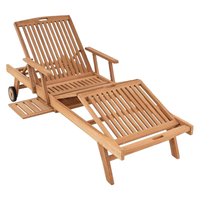 Chaise longue classique moderne en teck, résistante aux UV, écologique, pour l'extérieur, le patio, le salon, les hôtels, les villas