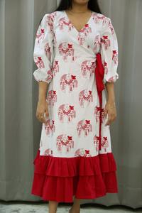 2025 estampado Floral de punto 100% algodón Abaya mujeres cintura Natural ecológico hasta el suelo vestidos casuales ropa de calle gótica - Product Image 4