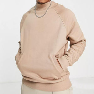 Sweat-shirt à manches raglan et col montant personnalisé pour hommes 100% coton Sweat-shirt brodé à col rond vierge de haute qualité pour hommes - Product Image 2