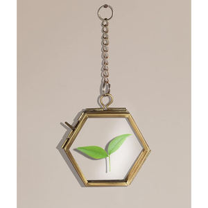 Nouvelle meilleure vente Vintage nouveauté forme hexagonale métal laiton bordure Mini taille verre transparent cadre Photo pour cadre Photo suspendu - Product Image 3