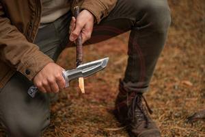 Gaine en cuir de couteau de traqueur de lame fixe d'acier inoxydable \ couteau de traqueur de chasse personnalisé de qualité supérieure - Product Image 3