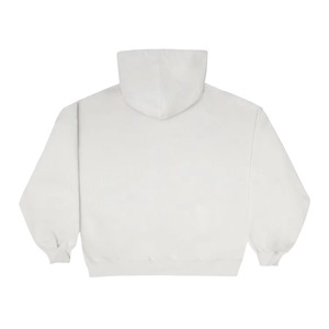 Sudadera con capucha y cremallera blanca al por mayor con logo personalizado, chaqueta casual unisex, capucha ajustable, forro polar grueso, 100% algodón transpirable, otoño/invierno - Product Image 6