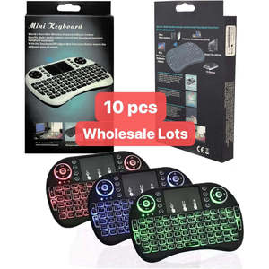 10 pz Mini tastiera Wireless ricaricabile 2.4GHz + Mouse + Touchpad Combo per il Gaming - Product Image 5