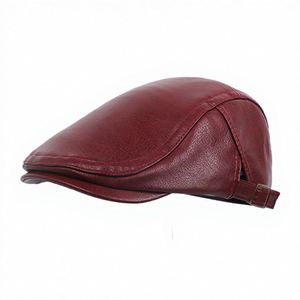 หมวกสไตล์อเมริกัน หมวกหนังทรง Forward Cap หมวกย้อนยุค แฟชั่นอเนกประสงค์ หมวกเบเร่ต์แนววรรณกรรม - Product Image 2