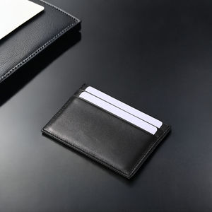 Tarjetero de cuero genuino unisex con diseño sólido Material principal Clips de cuero para dinero y tarjetas de crédito - Product Image 2