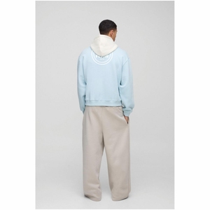 Pull à capuche en coton biologique 100% pour hommes Sweat-shirt à capuche perlé à motif solide - Product Image 5