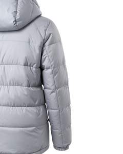 Chaqueta Acolchada con Capucha para Hombre, Color Gris Claro, Abrigo Ligero de Invierno, con Bolsillos con Cremallera, Estilo Casual - Product Image 2