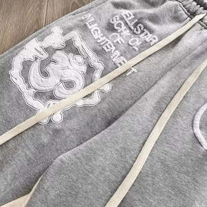 Pantalon de jogging pour homme personnalisable, mi-lourd, avec cordon de serrage, 100% coton peigné, style streetwear, coupe empilée imperméable - Product Image 4