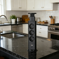 Multiprise escamotable EU Schuko pour cuisine et bureau