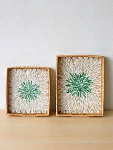 ถาดหวายไม้ไผ่ธรรมชาติ ลายฝัง สำหรับตกแต่งห้องนั่งเล่น ผลิตในเวียดนาม - Product Image 4