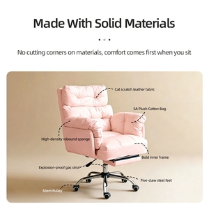 Sillón Ergonómico Giratorio Individual de Cuero Resistente a Arañazos de Gato, Personalizable y Moderno, para Sala de Estar, Dormitorio, Balcón, Sofá Deslizante Relajante - Product Image 2
