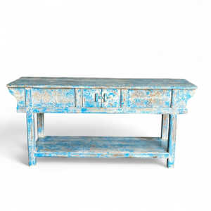 Mesa Consola Rústica de Madera Hecha a Mano para Sala de Estar con Espejo, Ideal para Decoración del Hogar o Uso en Hoteles - Product Image 4