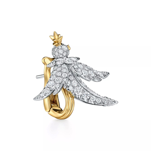 Anillo de Pájaro con Diamantes, Ojos de Zafiro y Corona de Oro, Joyería de Lujo para Ocasiones Formales - Product Image 2
