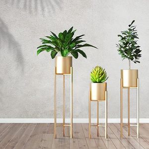 Macetas de metal dorado con soportes Macetas para sala de estar Dormitorio Ideas interiores CALIDAD QUE EL MUNDO SABE HECHO EN LA INDIA - Product Image 4