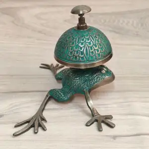 Unique Brass Antique Style Brass Desk Bell Frog Designer Collectible Table Decorative Gift From Indian Exporter