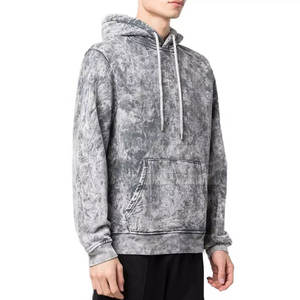 Sweat à capuche pour hommes avec épaules tombantes et coupe ample 100% coton saison hivernale col à capuche effet délavé Style de rue - Product Image 1