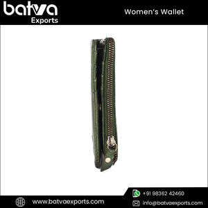 High Quality Vintage Women's <b>RFID</b> Blocking <b>Wallet</b> Full Grain Oil Pull Genuine Leather with Long Zipper Exclusive Range Polyester - Product Image 6