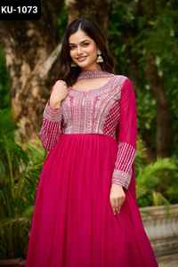 Vestidos Anarkali Tradicionales Étnicos de la India con Bordado de Estrellas en Georgette, Cuentas y Lentejuelas, con Dupatta para Mujeres, para Bodas - Product Image 5