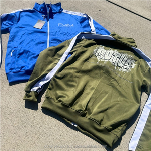 Vêtements de sport personnalisés en polyester coupe-vent à fermeture éclair imperméable pour hommes joggers à capuche et sweat-shirts légers - Product Image 4