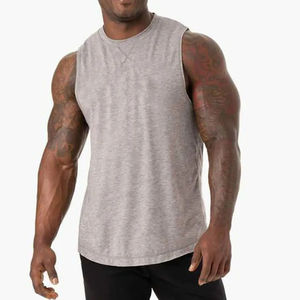 High Street Style Gym Tank Tops Camisetas sin mangas personalizadas Hombres Muscle Tank Top Tamaño casual Estirable Hombres Logotipo personalizado Tarifa al por mayor - Product Image 2