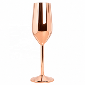 Flûte à vin en acier inoxydable avec long pied, anti-fuite et écologique, design minimaliste, réutilisable, capacité de 220 ml pour les fêtes - Product Image 1