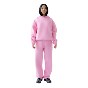 Bloom <b>Pink</b> Oversized Armor <b>Hoodie</b> 320gsm Double-Layered 70% Cotton 30% Polyester Cropped for Winter Use - Product Image 2