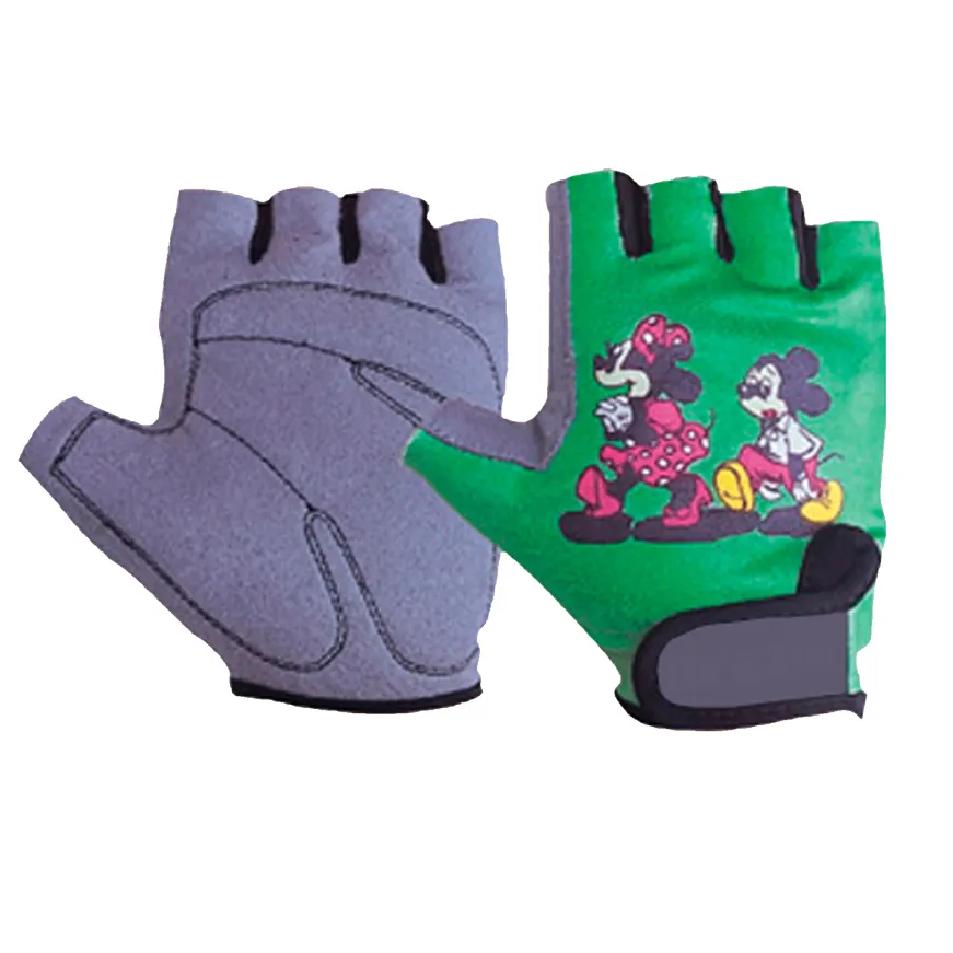 Comodi guanti da ciclismo stampati con mezze dita Disney mickey mouse in stock school going kids guanti da ciclismo in vendita