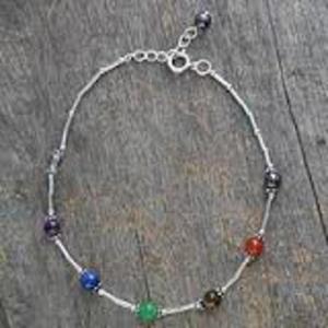 Designer 925 Gold Chakra Gemstone <b>Beaded</b> <b>Anklet</b> for Women Classic & Fashionable Wedding Party Jewelry - Product Image 2