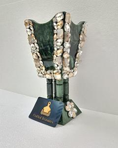 Creative Design Epoxy Resin Incense <b>Burner</b> Luxurious Embellished Large Crystal Rhinestone Floral Hand-made Eco-friendly Black - Product Image 4