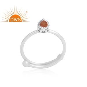 แหวนพลอยอัญมณีจากดวงอาทิตย์ธรรมชาติทำจากเงินสเตอลิง925ผลิตตามแบบ - Product Image 1